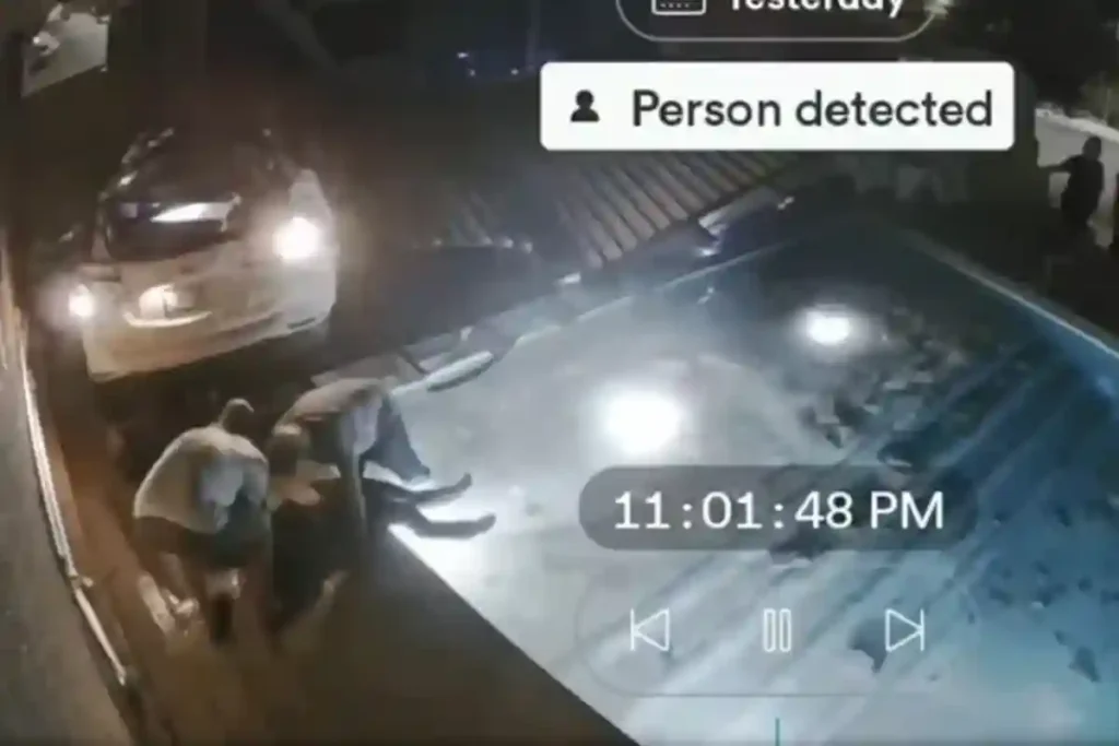 car crashes into pool driver ejected