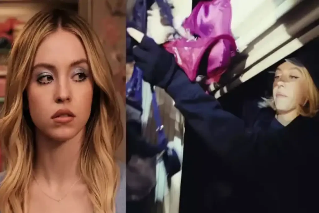 Sydney Sweeney Hollywood Sign lingerie stunt