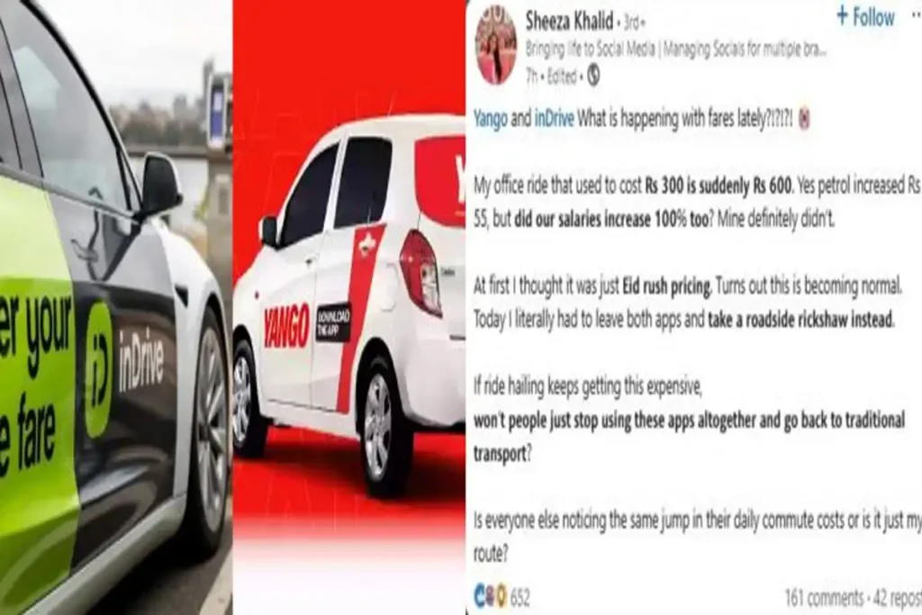 reason behind Yango and inDrive fare increase Pakistan
