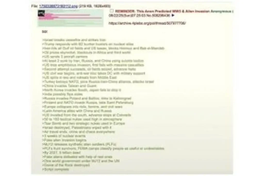 WW3 prediction 4chan war script